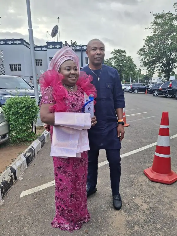 Mr and Mrs Eterigho after the award