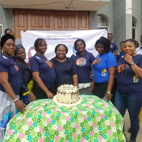 Our team with the campaign cake, 27 April 2022
