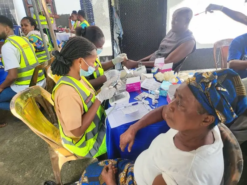 A blood sample being taken, Irri Community