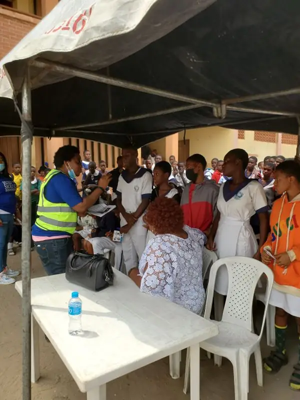 Teachers and staff being attended to, Navy Town