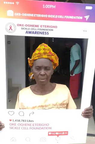 A beneficiary at the outreach