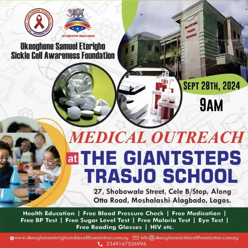 Our flyer for the medical outreach at The Giantsteps Trasjo School, 28 September 2024