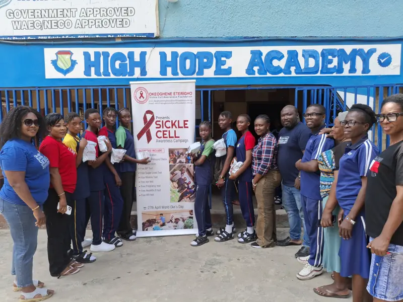Students and staff of High Hope Academy with our team