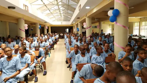 Students at the health talk