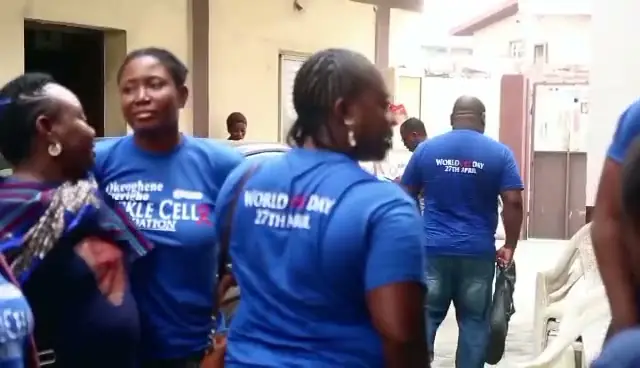 Volunteers in World Oke's Day T-shirts
